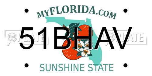 51BHAV Florida License Plate