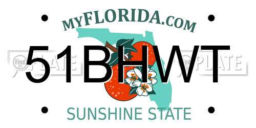 51BHWT Florida License Plate