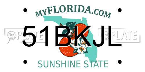 51BKJL Florida License Plate
