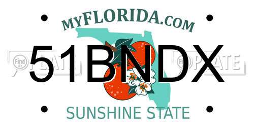 51BNDX Florida License Plate