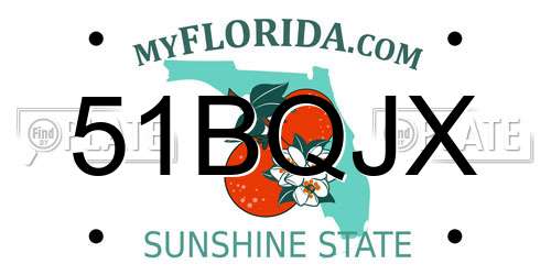 51BQJX Florida License Plate