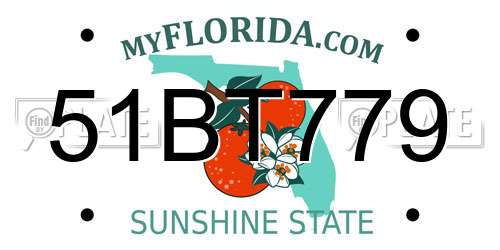 51BT779 Florida License Plate