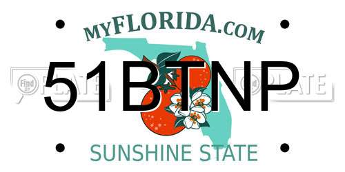 51BTNP Florida License Plate