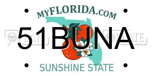 51BUNA Florida License Plate