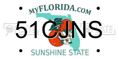 51CJNS Florida License Plate