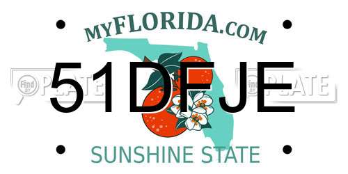 51DFJE Florida License Plate