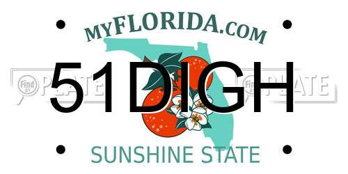 51DIGH Florida License Plate