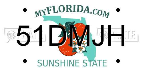 51DMJH Florida License Plate