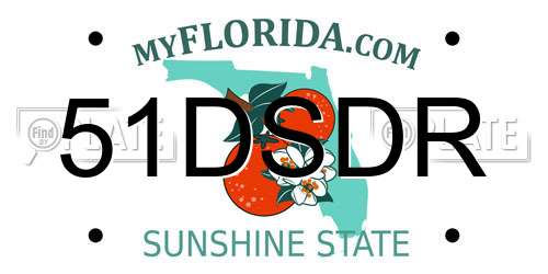 51DSDR Florida License Plate