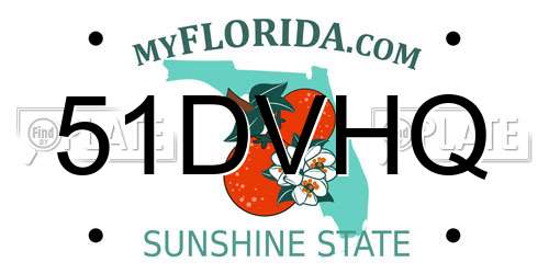 51DVHQ Florida License Plate