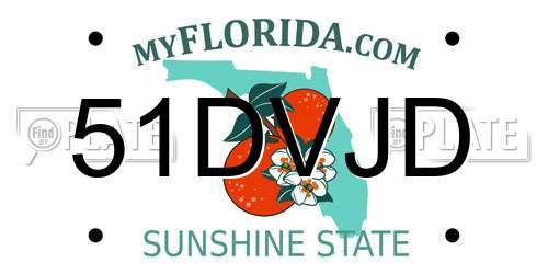 51DVJD Florida License Plate