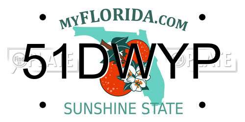 51DWYP Florida License Plate