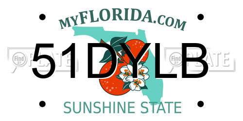 51DYLB Florida License Plate