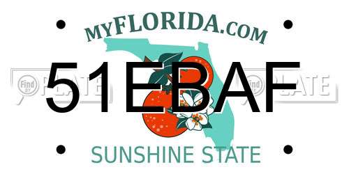 51EBAF Florida License Plate