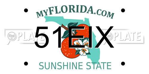 51EIX Florida License Plate