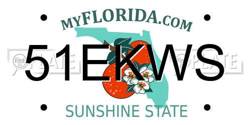 51EKWS Florida License Plate