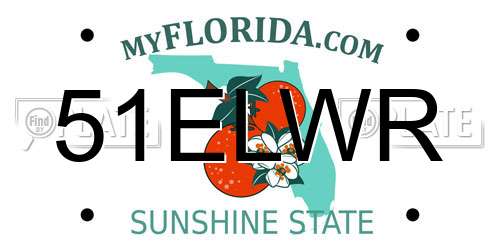 51ELWR Florida License Plate