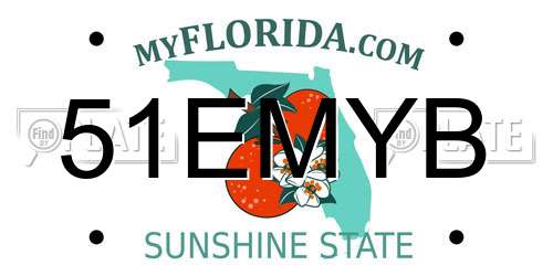 51EMYB Florida License Plate