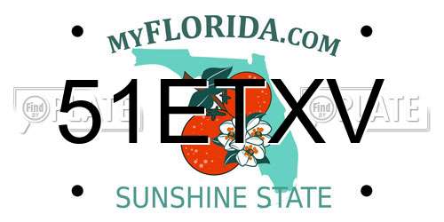 51ETXV Florida License Plate