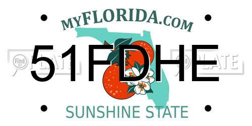 51FDHE Florida License Plate