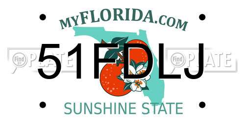 51FDLJ Florida License Plate