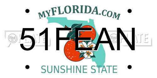 51FEAN Florida License Plate