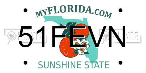 51FEVN Florida License Plate
