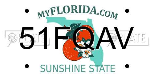 51FQAV Florida License Plate