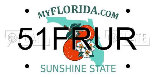 51FRUR Florida License Plate