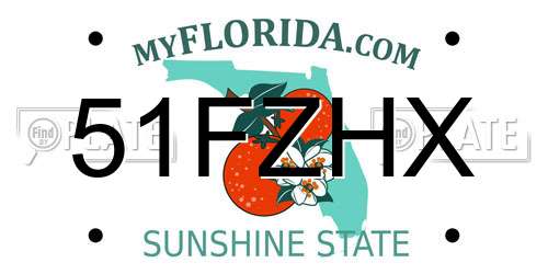 51FZHX Florida License Plate