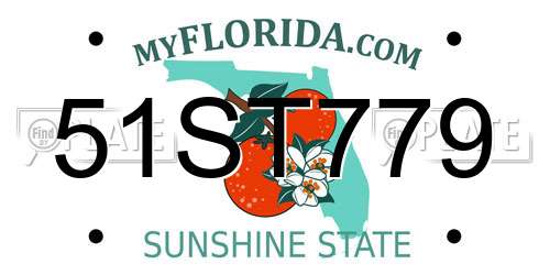 51ST779 Florida License Plate