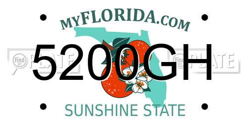 5200GH Florida License Plate