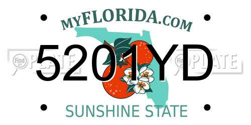 5201YD Florida License Plate
