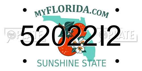 52022I2 Florida License Plate