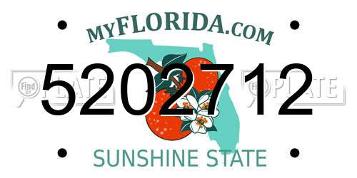 5202712 Florida License Plate