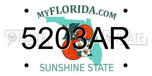 5203AR Florida License Plate