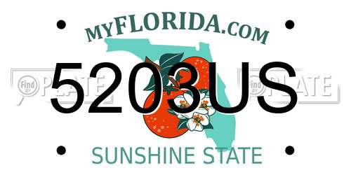 5203US Florida License Plate