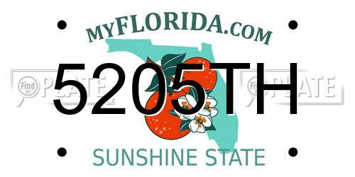 5205TH Florida License Plate
