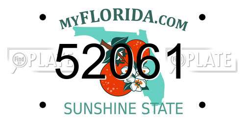 52061 Florida License Plate