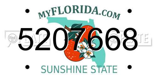 5207668 Florida License Plate