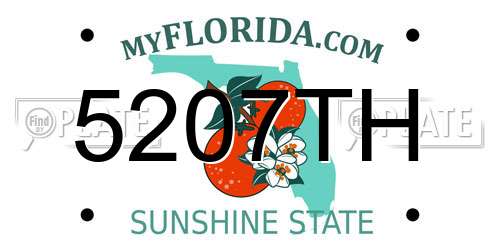 5207TH Florida License Plate