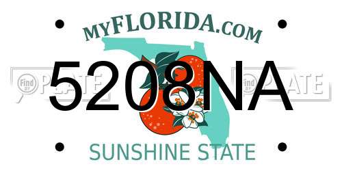 5208NA Florida License Plate