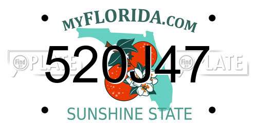 520J47 Florida License Plate