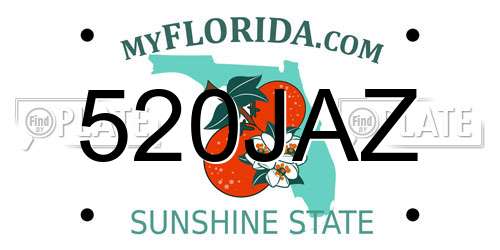 520JAZ Florida License Plate