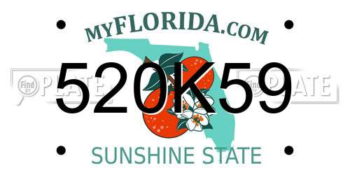 520K59 Florida License Plate