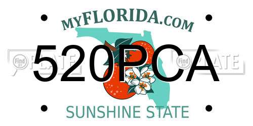 520PCA Florida License Plate