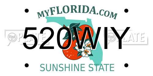 520WIY Florida License Plate