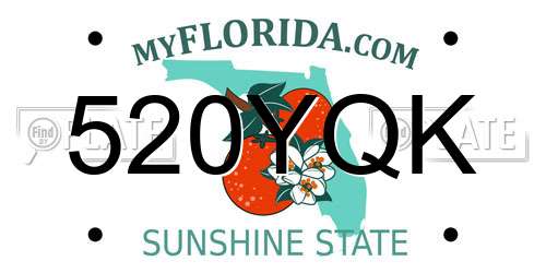 520YQK Florida License Plate