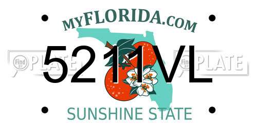 5211VL Florida License Plate