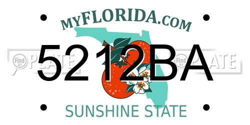 5212BA Florida License Plate